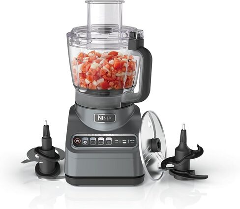 Ninja NF705BRN Professional XL Food Processor, 1200 Peak-Watts. 4 Functions for Chopping, Slicing/Shredding, Purees, Dough. 12-Cup Processor Bowl, 2 Blades/Discs, Feed Chute/Pusher, Storage Box, Black in Kuwait