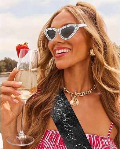 CUBACO Birthday Girl Sash and Sunglasses, Silver Birthday Party Decorations for Women Black Decorations Sweet 16 18th 21st 25th 30th 40th 50th Accessories Gifts Party Favors Supplies in Kuwait