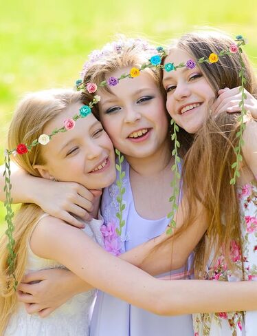 20Pcs Flower Crowns Headbands, Floral Fairy Crowns for Girls, Wreath Headband for Garden Party, Birthday, Vacation Fairy Party Wedding Festival in Kuwait