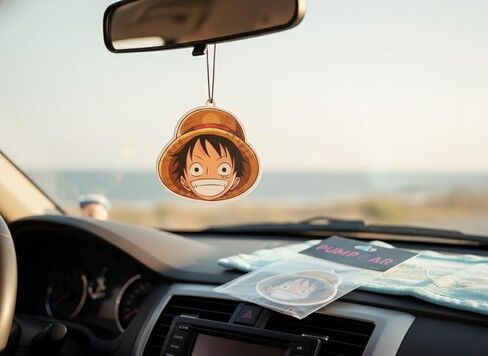PumpCar 2 pieces Luffy head double-sided hanging cartoon cherry-scented funny car air freshener Cool hanging for rearview mirror Car Interior Accessories Gifts in Kuwait