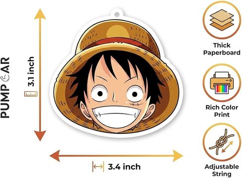 PumpCar 2 pieces Luffy head double-sided hanging cartoon cherry-scented funny car air freshener Cool hanging for rearview mirror Car Interior Accessories Gifts in Kuwait