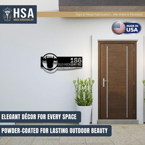 HouseSensationsArt Personalized Cattle Farm Address Plaque – Custom Metal House Numbers Sign, Weather-Resistant Indoor & Outdoor Home Décor & Housewarming Gift in Saudi Arabia