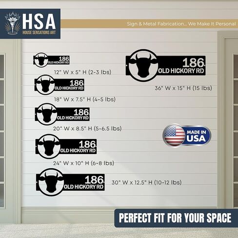 HouseSensationsArt Personalized Cattle Farm Address Plaque – Custom Metal House Numbers Sign, Weather-Resistant Indoor & Outdoor Home Décor & Housewarming Gift in Saudi Arabia