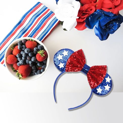 يوم الاستقلال عقال، الرابع من يوليو الترتر الأذن الماوس للنساء الفتيات الأطفال، إكسسوارات الشعر الوطنية زي تأثيري أغطية الرأس لعيد الاستقلال الوطني تحت عنوان زينة عطلة الطرف in Kuwait