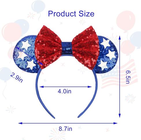 يوم الاستقلال عقال، الرابع من يوليو الترتر الأذن الماوس للنساء الفتيات الأطفال، إكسسوارات الشعر الوطنية زي تأثيري أغطية الرأس لعيد الاستقلال الوطني تحت عنوان زينة عطلة الطرف in Kuwait