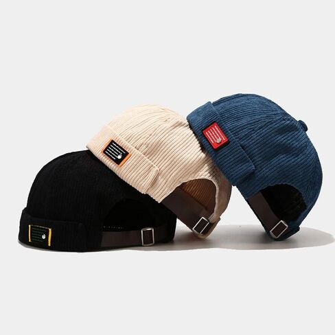Unisex Letters Label Cap Hip Hop Retro Rolled Cuff Brimless Skull in Saudi Arabia