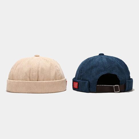 Unisex Letters Label Cap Hip Hop Retro Rolled Cuff Brimless Skull in Saudi Arabia