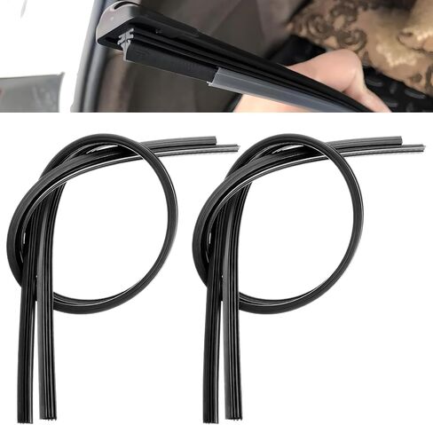 4 PCS Windshield Wiper Blade Refills, 26 Inch Adjustable Windshield Wipers Blade Strips, Flexible Windscreen Boneless Wiper Rubber Strips for Most Vehicles, Car Accessories in Kuwait