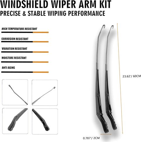 1 Pair Front Windshield Wiper arms kit Noiseless Rust Compatible with Dodge Ram 1500 2002-2004 Ram 2500 3500 2003-2004 Replace OE 42884 42885 55077133AA 55077132AA 55077133AB 55077132AB in Kuwait