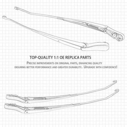1 Pair Front Windshield Wiper arms kit Noiseless Rust Compatible with Dodge Ram 1500 2002-2004 Ram 2500 3500 2003-2004 Replace OE 42884 42885 55077133AA 55077132AA 55077133AB 55077132AB in Kuwait