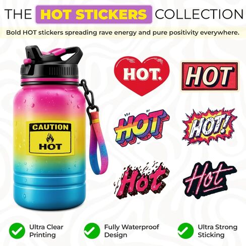 500 PCS Rave Hot Stickers for Music Festivals, Cool Designs, Strong Stick, Compliment Giver for Adults and Ravers in Kuwait