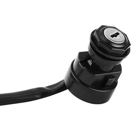 Motorcycle Ignition Switch Kit, 2Pin 2 Wires Ignition Switch with 2Pcs Matching Keys, Plastic ATV Ignition Key Switch Compatible with YFM 350, 660R, 700R, 350X, Black in Kuwait