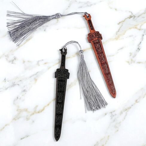 2PCS Sword Shaped Wooden Bookmarks, Creative Vintage Wood Bookmark, Handmade Wood Book Mark Reading Page Markers Woods Book Marks for Men Crafting Books Lovers in Saudi Arabia