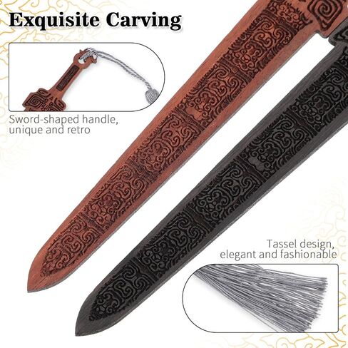 2PCS Sword Shaped Wooden Bookmarks, Creative Vintage Wood Bookmark, Handmade Wood Book Mark Reading Page Markers Woods Book Marks for Men Crafting Books Lovers in Saudi Arabia