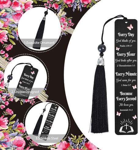 Christian Bookmark with Pen Gifts - Inspirational Bible Verse Gift for Book Lovers, Religious Church Biblical Birthday Present for Men Women, Baptism Christmas School Office Supplies in Kuwait