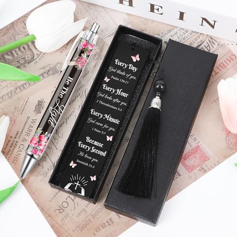 Christian Bookmark with Pen Gifts - Inspirational Bible Verse Gift for Book Lovers, Religious Church Biblical Birthday Present for Men Women, Baptism Christmas School Office Supplies in Kuwait