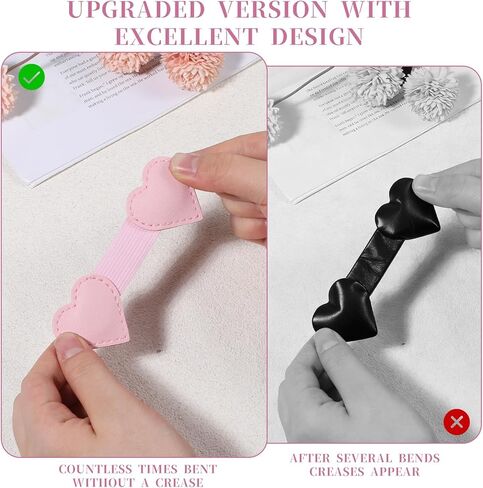 قطعتان من الإشارات المرجعية الجلدية المغناطيسية مع مشبك قلم حامل قلم مغناطيسي على شكل قلب هدية لطيفة لمحبي الكتب وقراء الكتب وإكسسوارات الكتب للنساء والفتيات ودفاتر الملاحظات والمجلات والتقويمات القياسية (وردي) in Kuwait