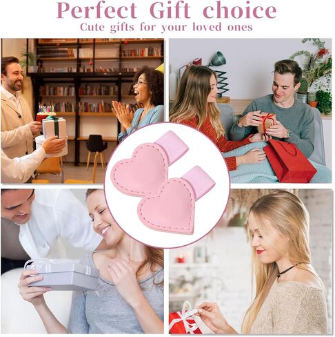 قطعتان من الإشارات المرجعية الجلدية المغناطيسية مع مشبك قلم حامل قلم مغناطيسي على شكل قلب هدية لطيفة لمحبي الكتب وقراء الكتب وإكسسوارات الكتب للنساء والفتيات ودفاتر الملاحظات والمجلات والتقويمات القياسية (وردي) in Kuwait