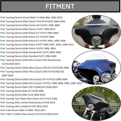 6" Wave Windshield Windscreen Wind for Touring Street Glide Electra Glide FLHT FLHTC FLHX 1997-2013 Clear in Saudi Arabia
