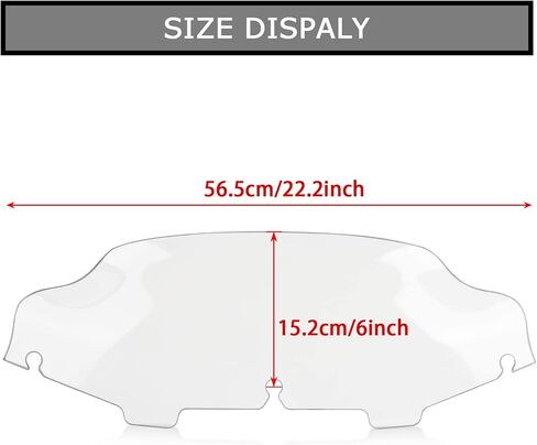 6" Wave Windshield Windscreen Wind for Touring Street Glide Electra Glide FLHT FLHTC FLHX 1997-2013 Clear in Saudi Arabia