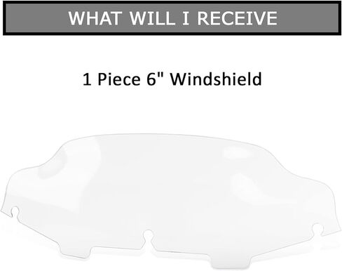 6" Wave Windshield Windscreen Wind for Touring Street Glide Electra Glide FLHT FLHTC FLHX 1997-2013 Clear in Saudi Arabia