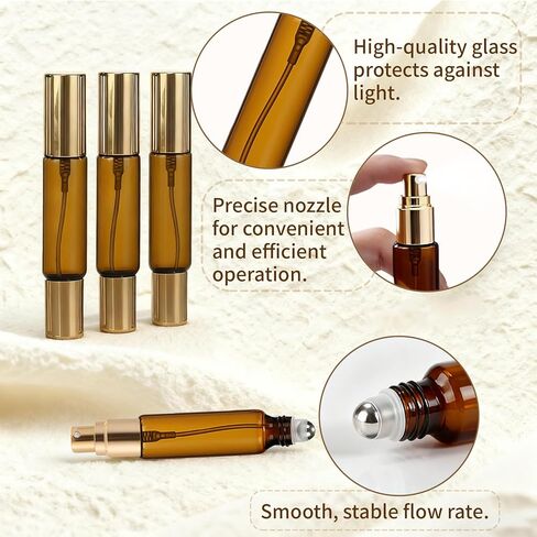 Double Ended Perfume Bottle With Roller Ball &Spray:4 PCS 10ml Amber Refillable Leakproof Travel Atomizer Facial Care with Funnel Tool for Perfume,Cologne,Essential Oils in Kuwait