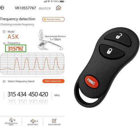 Car Key Fob Remote Keyless Entry Control GQ43VT17T 315MHz 3 Button Replacement for 2002 2003 2004 2005 2006 2007 2008 Chrysler Crossfire Voyager Dodge Caravan Dakota Durango Grand Ram Jeep Plymouth in Saudi Arabia