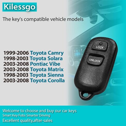Fits for Toyota Camry Solara Matrix Sienna Corolla Pontiac Vibe 2005 2006 2007 2008 Key Fob GQ43VT14T 314MHz 3 Buttons in Kuwait