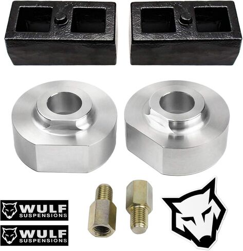 مجموعة رفع التسوية الخلفية Wulf 2 بوصة أمامية 1 بوصة من 1999 إلى 2020 متوافقة مع موديلات Ford F250 F350 Super Duty ومتوافقة مع 2000 إلى 2005 Excursion 2wd in Kuwait