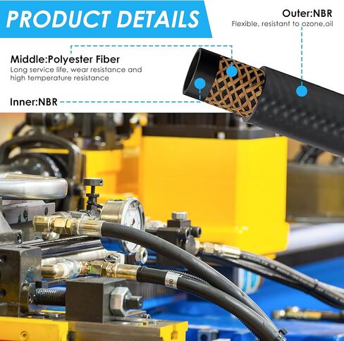 20Ft 2 Sizes Fuel Line Hose Kit - 3/8" 5/16" ID NBR Rubber Fuel Hose with 20Pcs Clamps High Performance 300PSI for Tractors, Small Engines, Lawn Mowers Automotive Engines in Kuwait