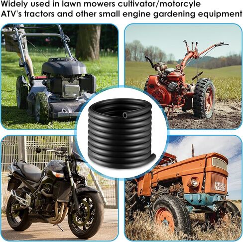 20Ft 2 Sizes Fuel Line Hose Kit - 3/8" 5/16" ID NBR Rubber Fuel Hose with 20Pcs Clamps High Performance 300PSI for Tractors, Small Engines, Lawn Mowers Automotive Engines in Kuwait