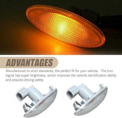 2 PCS Front Fender Turn Signals, Fender Warning Lights, Replacement OEM #81730-02090, Compatible with Yaris 2006 2007 2008 2009 2010 2011 Auris 2007 2008 2009 2010 Corolla 2007 2008 2009 2010 (White) in Kuwait