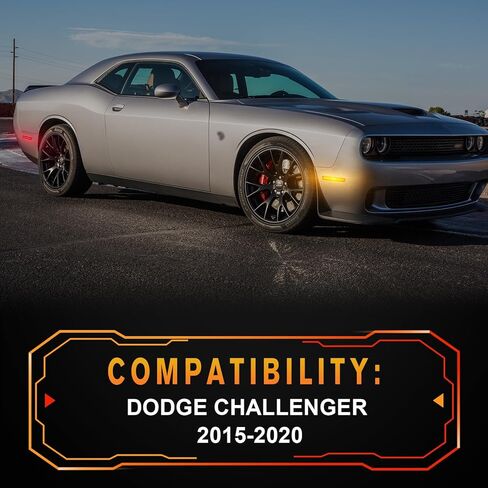 مصابيح LED للعلامات الجانبية متوافقة مع 2015-2020 Dodge Challenger w/XStyle Light Beam [في انتظار براءة اختراع]، مصابيح علامة المصد الخلفي الأمامي، عدسة مدخنة ضوء أبيض، حزمة من 4 in Kuwait
