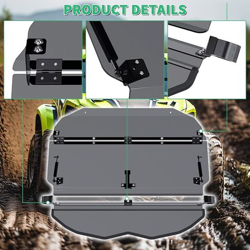 HECASA 2-in-1 Standard Smoke Windshield Compatible with 2017+ Can-Am Maverick X3 Turbo/X DS/X RC/X MR/X RS/MAX Full Flip Windshield in Saudi Arabia
