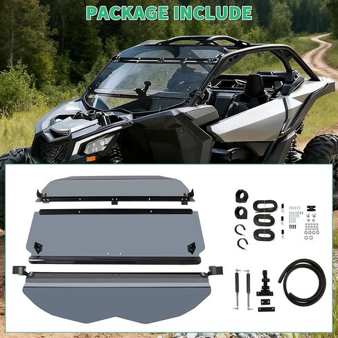 HECASA 2-in-1 Standard Smoke Windshield Compatible with 2017+ Can-Am Maverick X3 Turbo/X DS/X RC/X MR/X RS/MAX Full Flip Windshield in Saudi Arabia