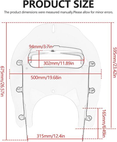 Motorcycle Detachable Windshield Fairing & Bracket Mount Fixed Set Adjustable Center Vent Fits for Harley 1994-later Road King FLHRC/I,FLHR/I and FLHRXS Replacement Parts (Smoked Gray&Black Bracket) in Saudi Arabia