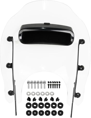 Motorcycle Detachable Windshield Fairing & Bracket Mount Fixed Set Adjustable Center Vent Fits for Harley 1994-later Road King FLHRC/I,FLHR/I and FLHRXS Replacement Parts (Smoked Gray&Black Bracket) in Saudi Arabia