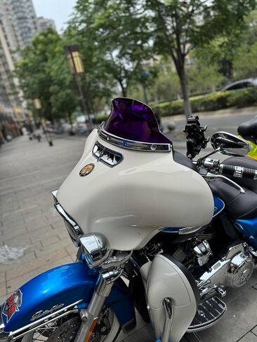 زجاج أمامي PMMA مقاس 7.0 بوصات مناسب لموديلات Harley 2015-2023 FLHX FLHT Touring، تصميم مضطرب بنمط انزلاق الشارع (رمادي) in Kuwait