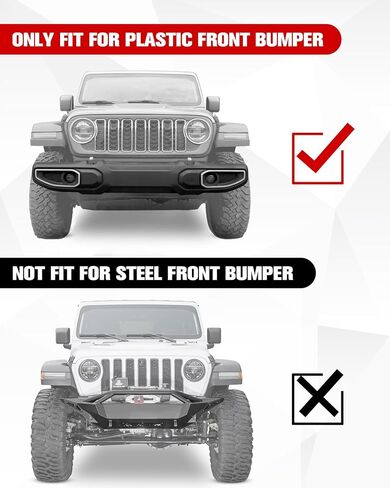 إطار دعامة تثبيت لوحة الترخيص الأمامية للمصد البلاستيكي متوافق مع 2018-2025 Jeep Wrangler JL JLU & 2020+ Gladiator JT، استبدل OEM # 68293738AA (للمصد البلاستيكي فقط) in Saudi Arabia
