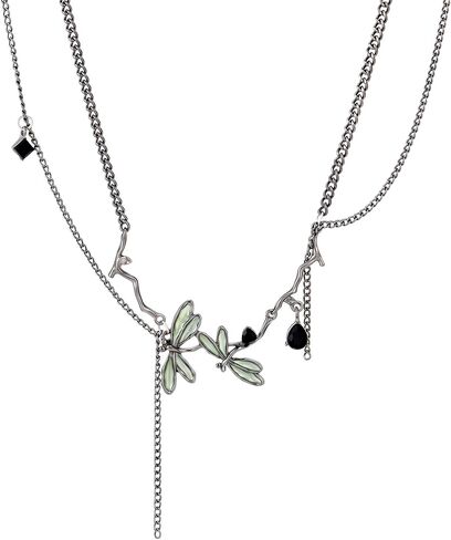 Y2k Dragonfly Necklaces Earrings Fairycore Dragonfly Layered Chain Choker Necklace Earrings Jewelry for Women in Kuwait