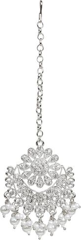 Bindhani Pearl Drops Headpiece Jewelry Indian Maang Tikka For Women in Kuwait