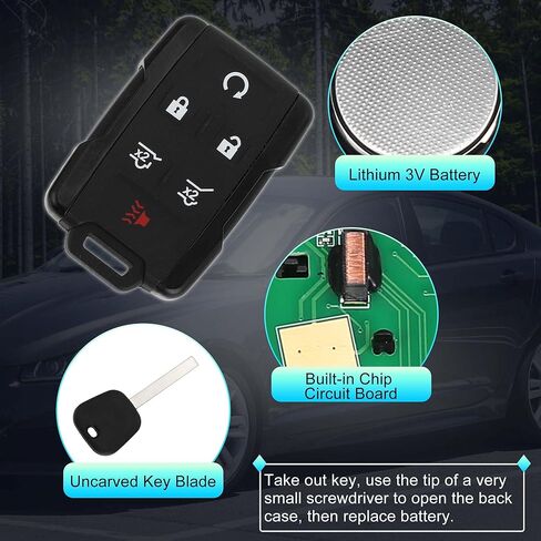 X AUTOHAUX 2pcs 315MHz M3N-32337100 Keyless Entry Remote Ignition Transponder Key Fob for Chevrolet Suburban 2017-2020 for Chevrolet Tahoe 2018-2020 46 Chip 6 Buttons in Saudi Arabia