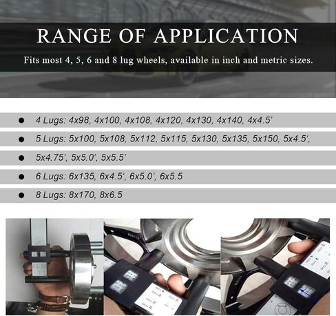 Wheel PCD Gauge, Wheel Rim Bolt Pattern Measuring Tool PCD Ruler for Quick Measurement, Universal Wheel Stud Lug Bolt Pattern Gauge for 4 5 6 8 Holes Sliding Caliper in Saudi Arabia