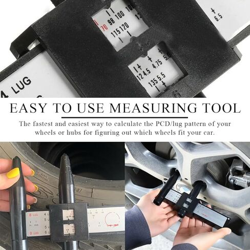 Wheel PCD Gauge, Wheel Rim Bolt Pattern Measuring Tool PCD Ruler for Quick Measurement, Universal Wheel Stud Lug Bolt Pattern Gauge for 4 5 6 8 Holes Sliding Caliper in Saudi Arabia