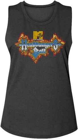 MTV 80s Music Television Headbangers Ball Fire Logo Ladies Tank Top Graphic Tees in Saudi Arabia