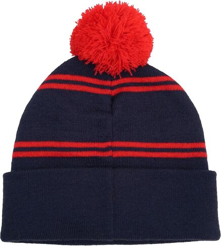 Popfunk Official Top Gun Adult Knit Beanie with Cuff and Pom - Unisex for Men and Women, Navy/Red in Saudi Arabia