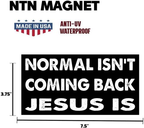 7.5x3.75(in) - Funny Magnet - Normal Isn't Coming Back Jesus is Bumper Magnet - Normal Isn't Coming Back Jesus is Bumper Sticker - Vehicle, Car, Truck in Saudi Arabia