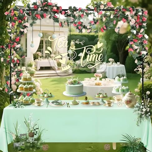 Over The Table Rod Stand with Clamps, Adjustable 46"-100'' Length 29"-55" Height Metal Desktop Arch Stand for Party Wedding Anniversary Christmas. in Kuwait