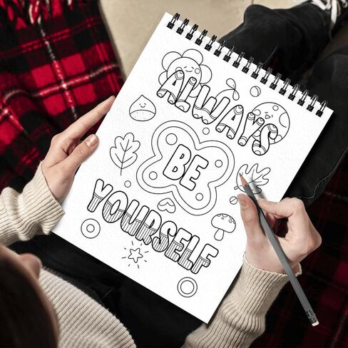 SOUTHERN LOTUS Choose Happy Spiral Coloring Book - Positively Uplifting Quotes, Easy Bold Drawings, Relaxation & Motivation Nourisher Inspiring undefined Art Therapy for Woman in Kuwait