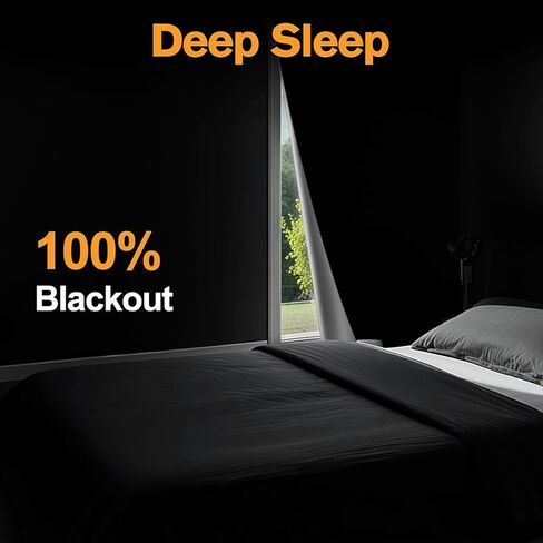 100% Blackout Curtains for Bedroom, Portable Window Shades for Travel, Black Out Window Cover No Drilling, Cuttable for Bedroom, Nurseries, Media Room, RV 57 x 39 inch in Saudi Arabia